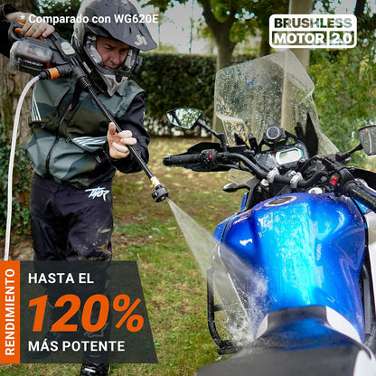 HIDROLIMPIADORA WORX NITRO HYDROSHOT 20V - MOTOR BRUSHLESS 56 BAR CON BATERÍA 4.0Ah Y CARGADOR