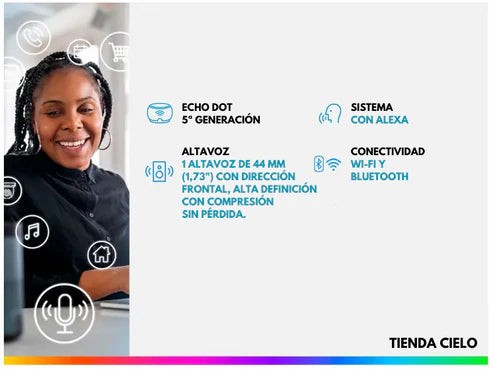 Altavoz inteligente Alexa Echo Dot de 5ª generación|Remate Marzo 2026 50% DESCUENTO