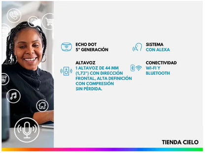 Altavoz inteligente Alexa Echo Dot de 5ª generación|Remate Marzo 2026 50% DESCUENTO