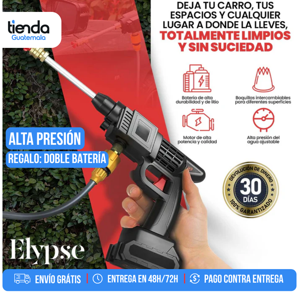 HIDROLAVADORA INALÁMBRICA DE ALTA PRESIÓN HIDROFORCE - Doble Batería + Estuche Gratis